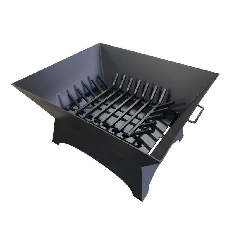 Eydis Square Steel Wood Burning Smokeless Fire Pit, 19" H x 26" W x 24" D