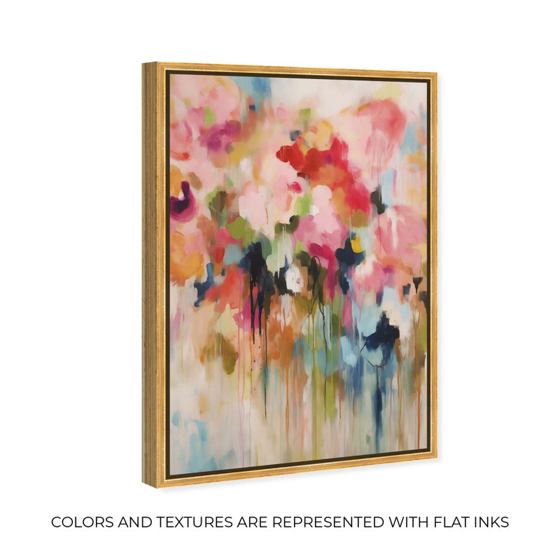 «Soft Lush Pastel Canvas New Floral Wall Art» par Art Remedy, Cadre doré, H 25 po x l 17 po
