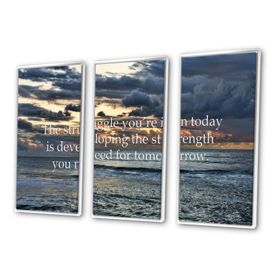 " Ocean And Inspirational Quote " 3 - Pieces