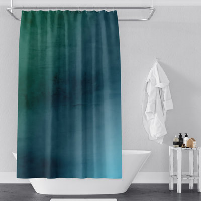 Rideau de douche bleu océan