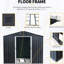 Remise extérieure en métal noir 8 pi x 10 pi - construction en fer galvanisé, évents perforés pour une meilleure ventilation, portes coulissantes cadenassables, assemblage facile requis, quatre évents, processus simple-126021895
