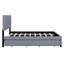Grand lit plateforme tapissier en velours avec 2 tiroirs et 1 lit gigogne simple, structure de lit en bois-1926224910