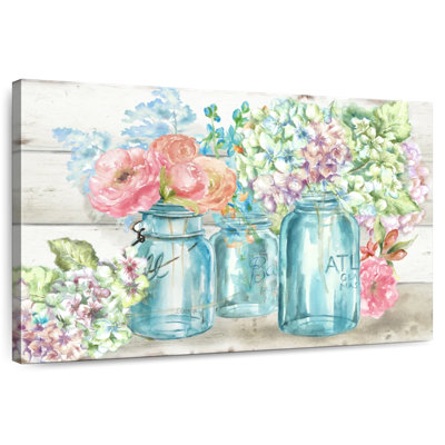 Harnek Colorful Flowers In Mason Jar