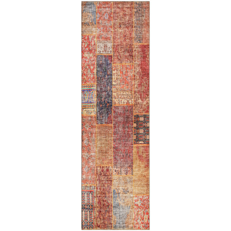 Premium Machine Washable Prisco Red Rug