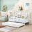Wooden House Bed with Twin Size Trundle and Shelves-1610203027-1610203024