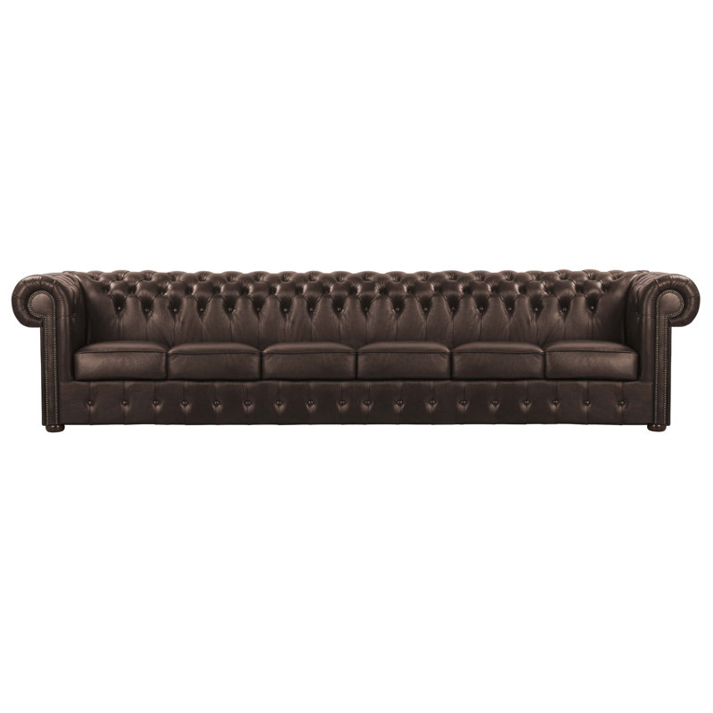 Tayjah Genuine Leather Sofa, Brown, 6