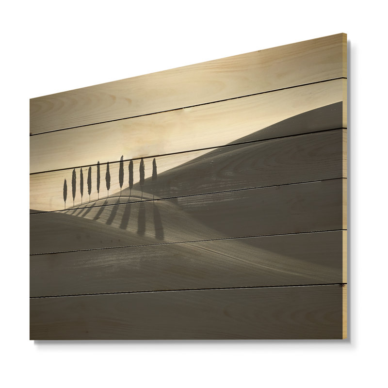 «Solitude Road», art mural sur bois de pin naturel, noir et blanc, H 10 po x l 20 po