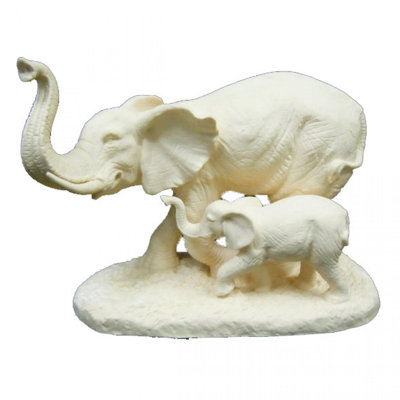 Elephant Mother And Child Figurine