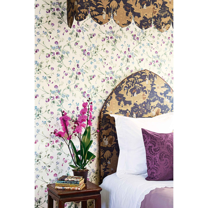 Anthology Sweet Pea Floral Wallpaper Roll, Violet