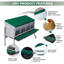 Chicken Nesting Box with Removable Roll-Out Tray, Galvanized Steel Laying Box for Backyard Coop & Poultry Farm Use-1219101667-1219101677