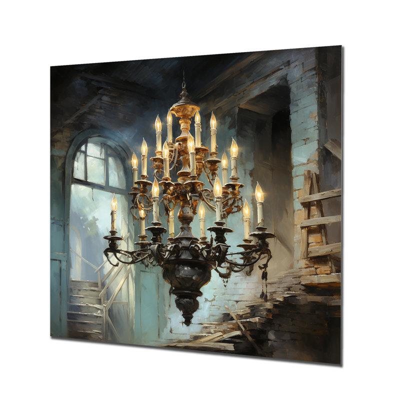 Lustre jaune luminescent Aura - lustre en métal, art mural, H 36 po x l 36 po