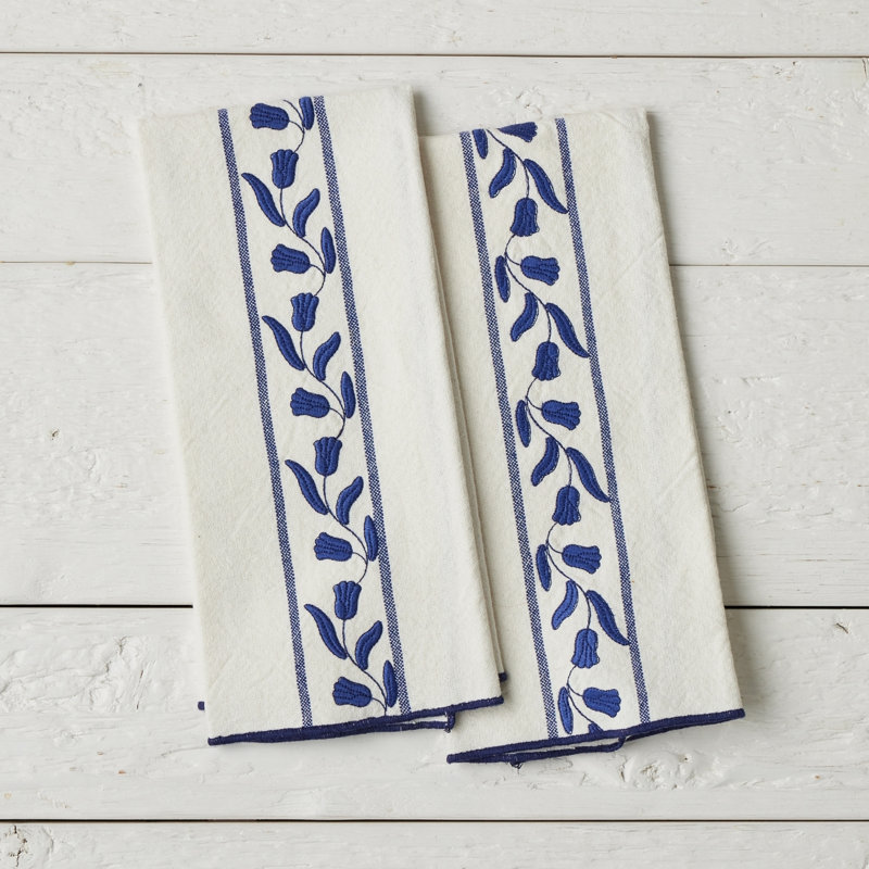 Kitchen Tea Towel Tulip, Navy Blue