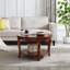 Table basse ronde traditionnelle avec tablette de rangement ouverte
