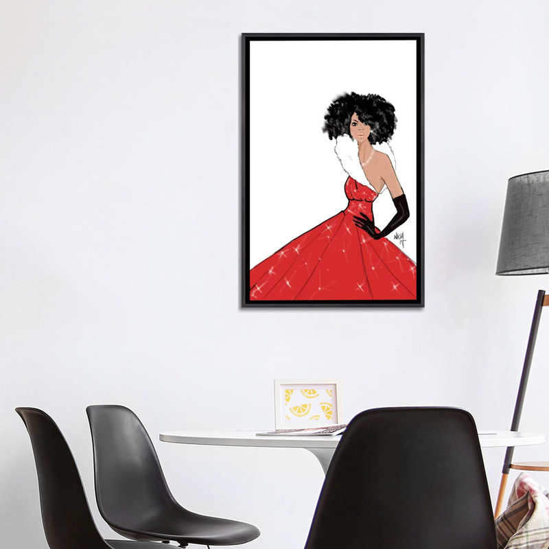 " Xmas " by Nicholle Kobi, Distressed Black Framed, 40" H x 26" W x 1.5" D, No Mat