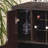 Wine Cabinet Red Cocoa With Two Doors Removeable Wine Bottle Rack Wine Glass Racks Four Shelves