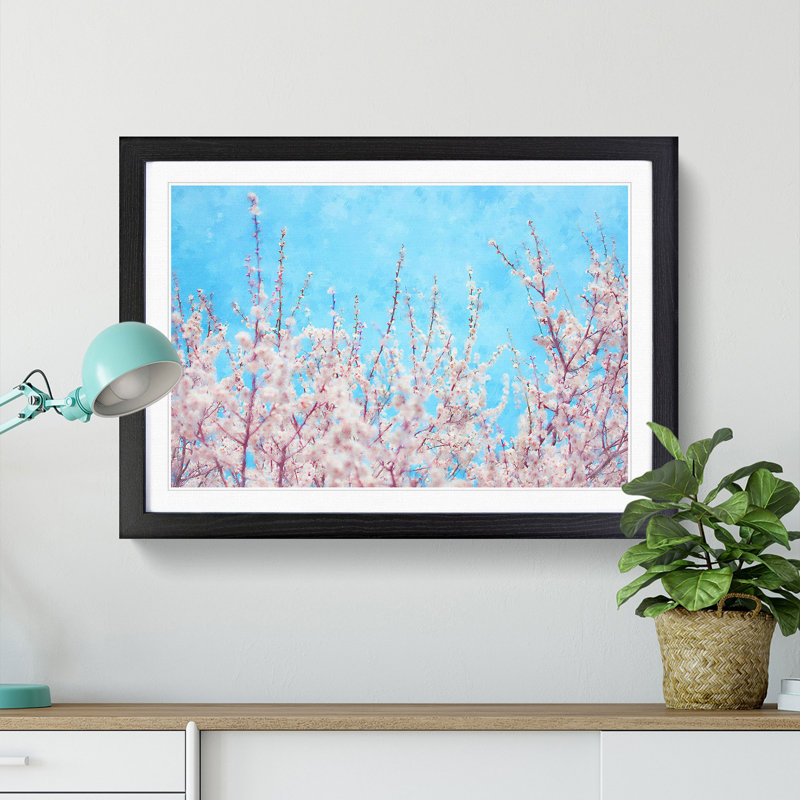 Top of the Blossom Tree - Picture Frame Graphic Art Print, Black Framed, 62cm H x 87cm W x 2cm D