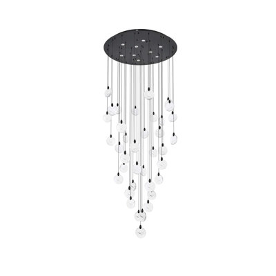 Bellino 48 inch Round Crystal Chandelier in Black