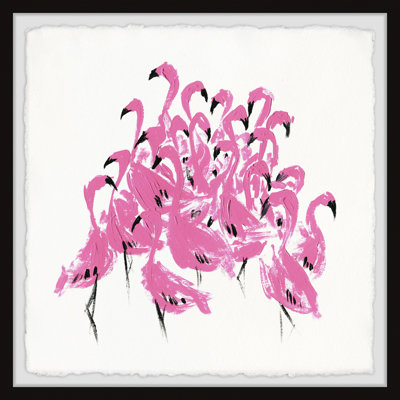Flamingo Craze by Parvez Taj - Single Picture Frame Painting