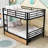 Kendry Full Over Full Size Metal Bunk Bed with 2 Drawers and Ladder