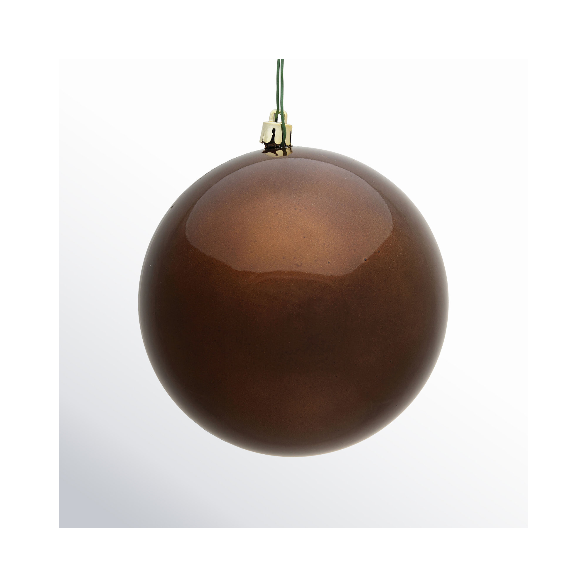Holiday Décor Ball Ornament, 3" H x 3" W x 3" D, Mocha