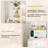 Vanity Desk with Mirror and Lights,Makeup Vanity with  2 USB Power Strip, Vanity Set with Three Drawers and Two Cabinet, 7 Lights with 3 Lights Colors, Foldable Three-sided Mirror(White)