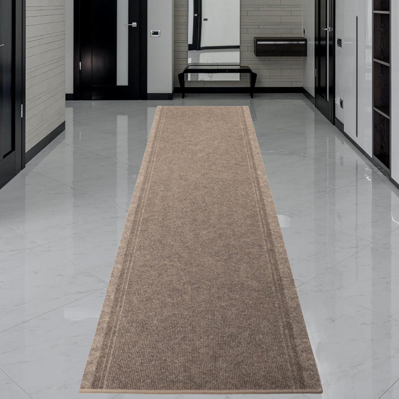 Anti Slip Outdoor / Indoor Beige Rug, Runner 2'2" x 16'