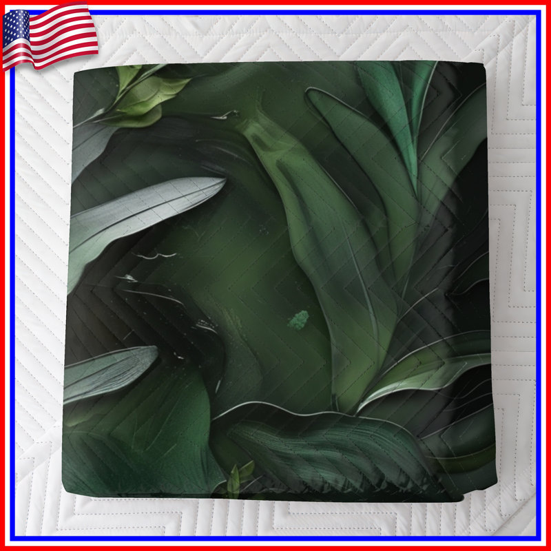 Couvre-lit feuillage tropical, Lit simple