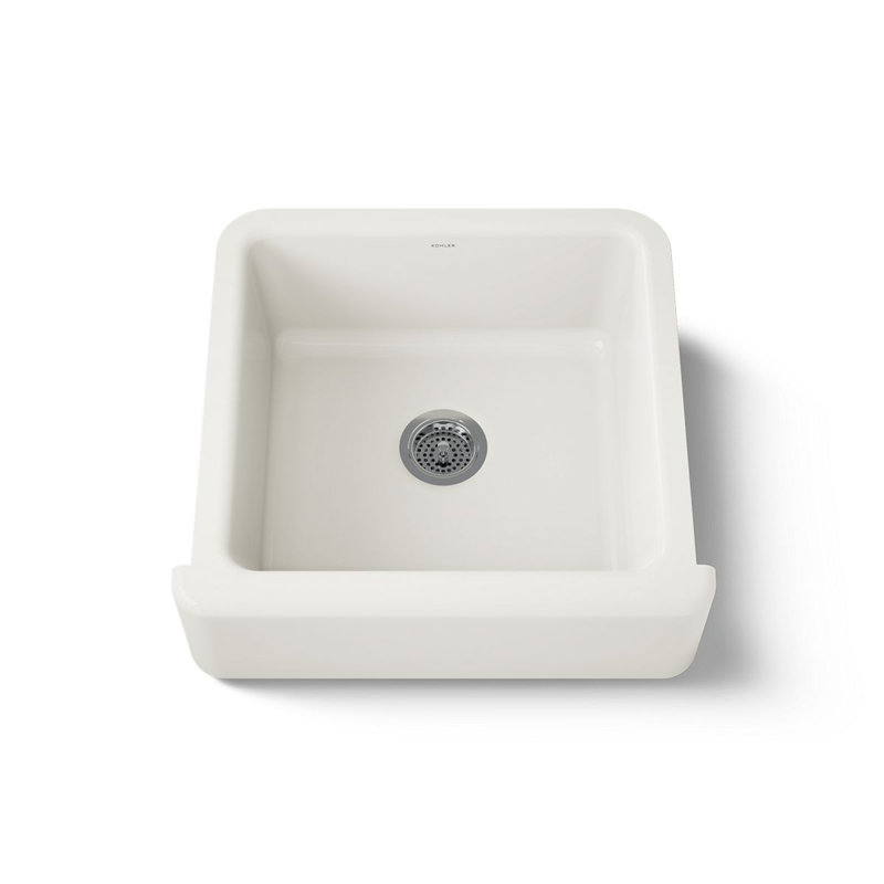 Whitehaven Self-Trimming 23.5"L x 21.5625"W Farmhouse Kitchen Sink, Biscuit