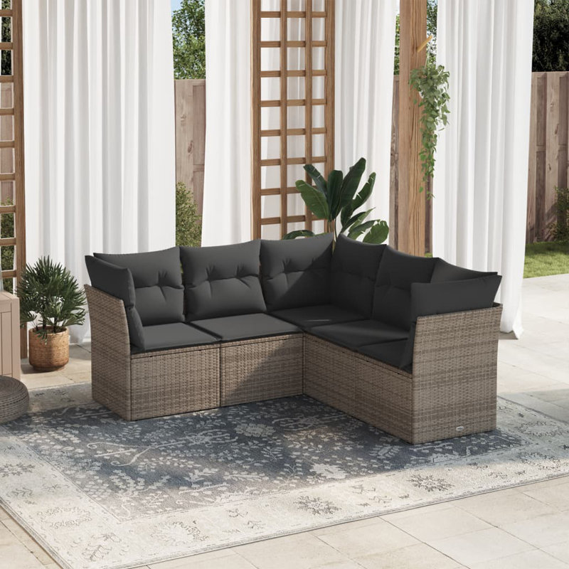 Ensemble de canapé de jardin Vidaxl, Coussin gris / cadre gris