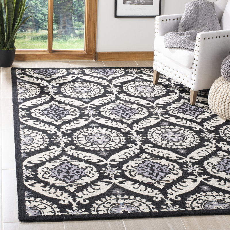 Tapis floral en laine crocheté à la main Holmsten, Rectangle 6 pi x 9 pi