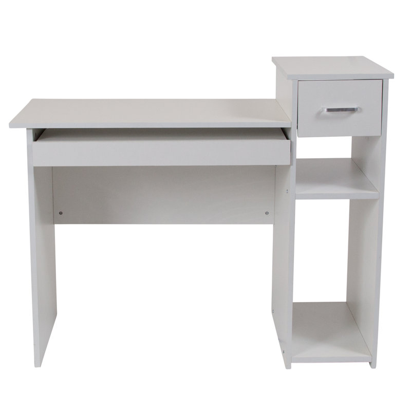 Fontenay Computer Desk with Shelves and Drawer, White