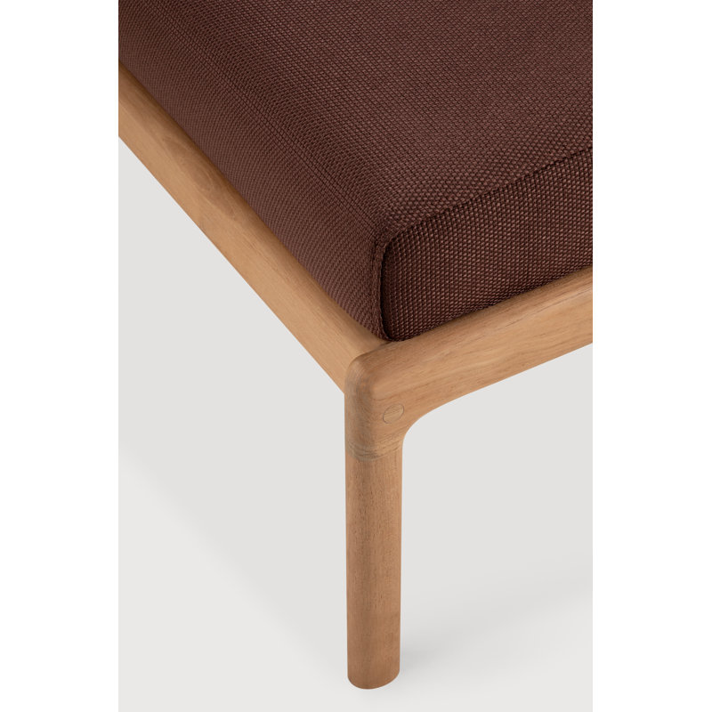 Jack outdoor footstool, Burgundy, Teak