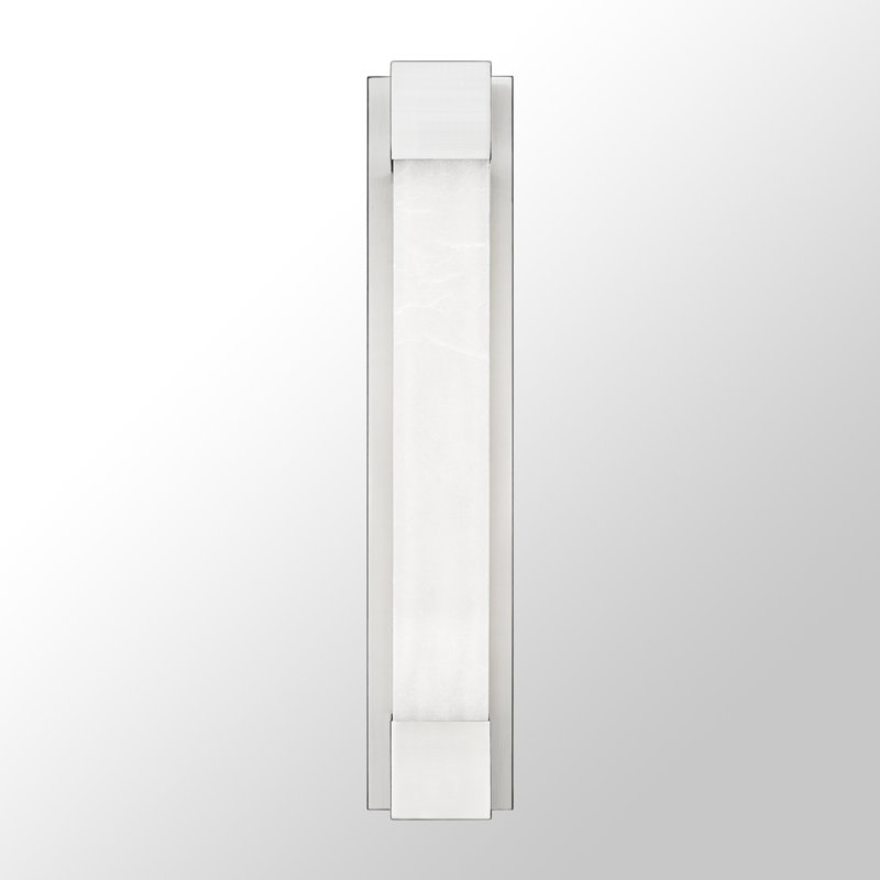24" Dimmable LED Wall Mounted Sconce With Natural Spanish Marble Shade 5 Colors Adjustable, Brushed Nickel