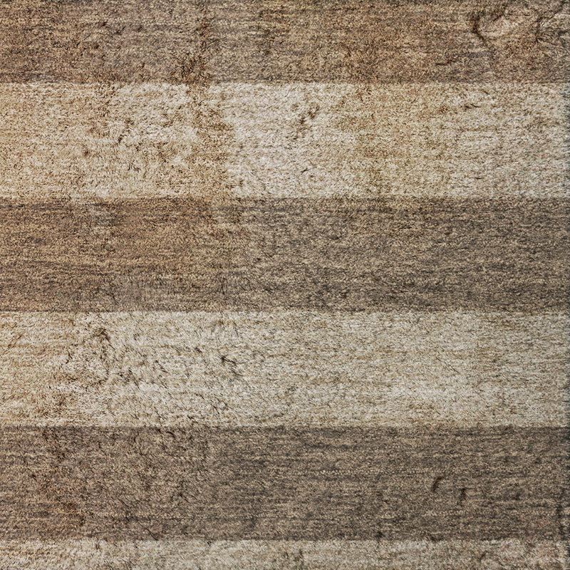 Premium Machine Washable Dream Shag ADS530 Striped Rug, Coffee, 3' x 5'