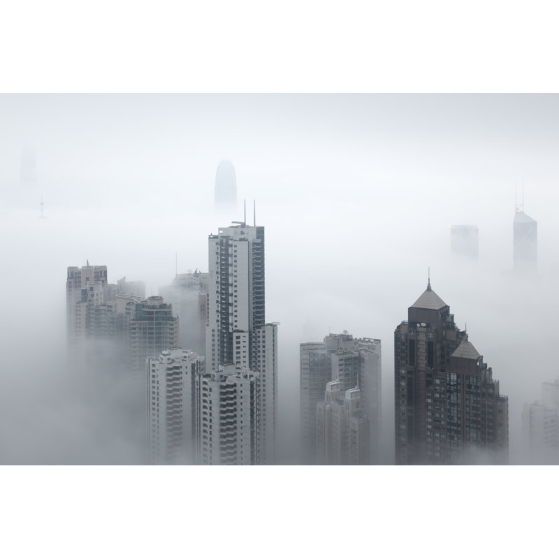Timote High-Rise Buildings In Mist - Wrapped Canvas Print, 30cm H x 46cm W x 3.8cm D
