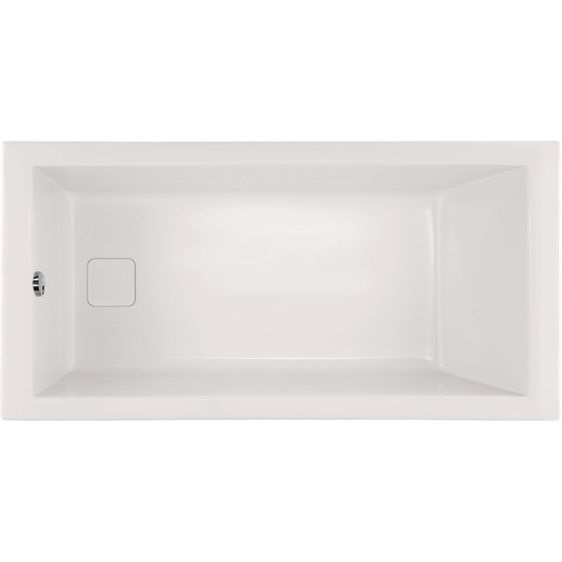 Marlie 59.75'' L Soaking Bathtub, Almond, Hidden White