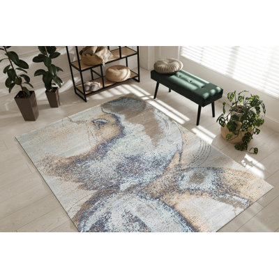 Tapis argent classique en laine noué à la main Lydia