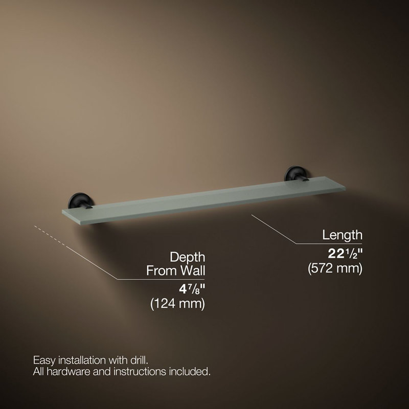 Purist® Recessed Wall SHelf, Black