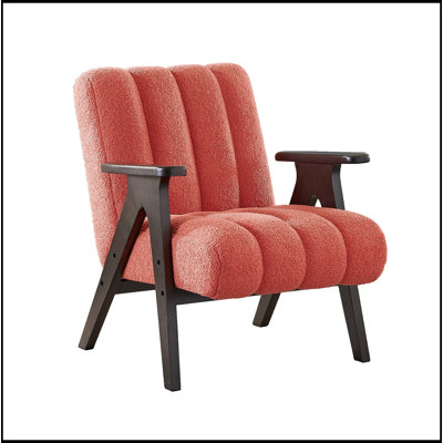 Modern Teddy Accent Chair with Wood Frame