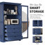 Garde-manger de 75 pouces, armoire de rangement autoportante avec portes en verre-1761008324