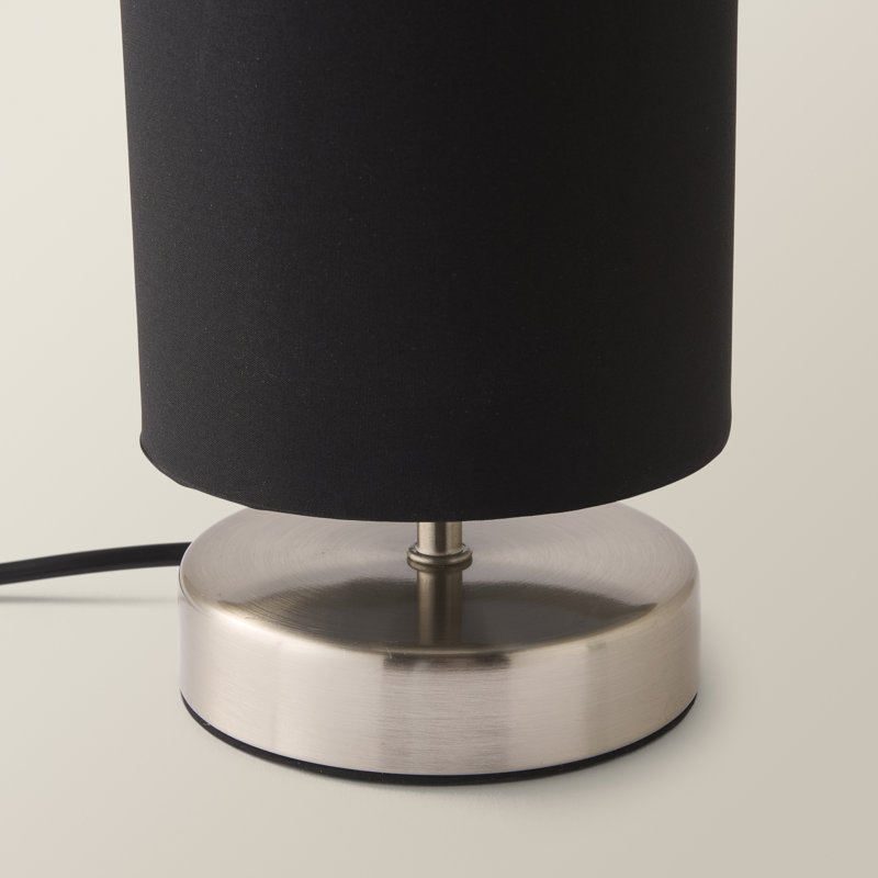 Romica Metal Table Lamp, Brushed Chrome, Yes, Black