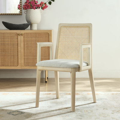 Chaise de salle à manger en bois et rotin Monarch