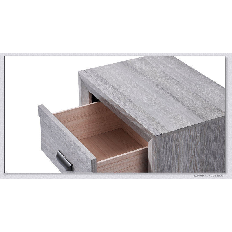 Commode contemporaine à cinq tiroirs avec finition en bois flotté gris, meubles de rangement en bois rustique
