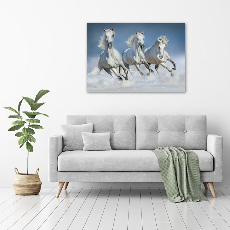 Horses In A Gallop - No Frame Print on Glass