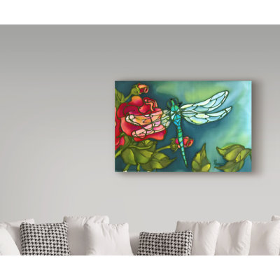 Reproduction de peinture acrylique sur toile tendue «Rose» Gulabacha