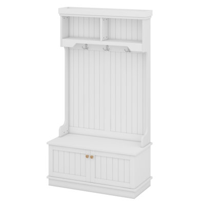 Hall Tree With Storage Shoe Bench For Entryway And Hallway, 4-In-1 Design Coat Racks With Hooks For Living Room
