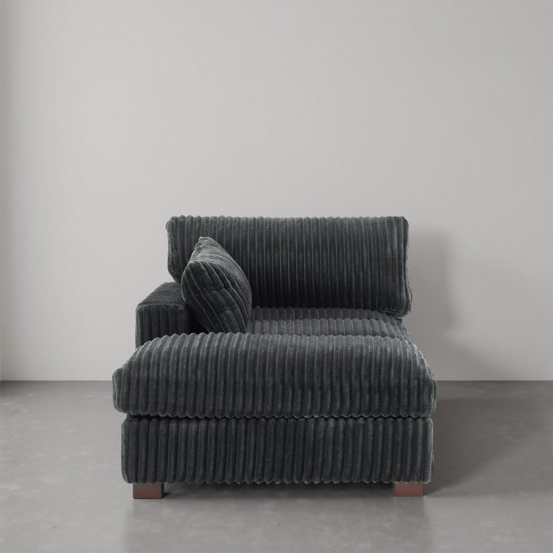 Upholstered Chaise Lounge, Grey