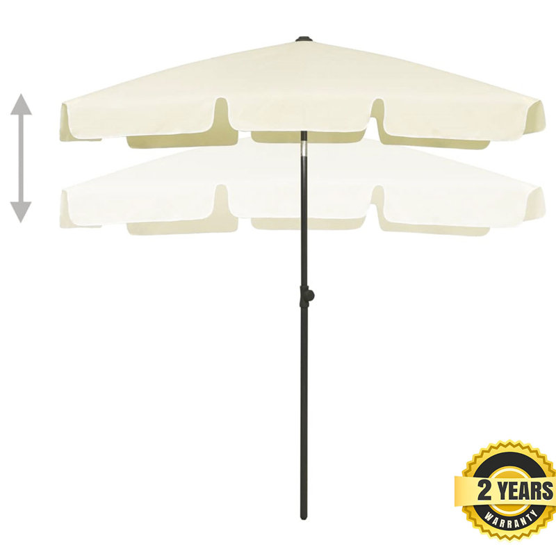 Caylee 180cm X 120cm Rectangular Beach Parasol, Yellow