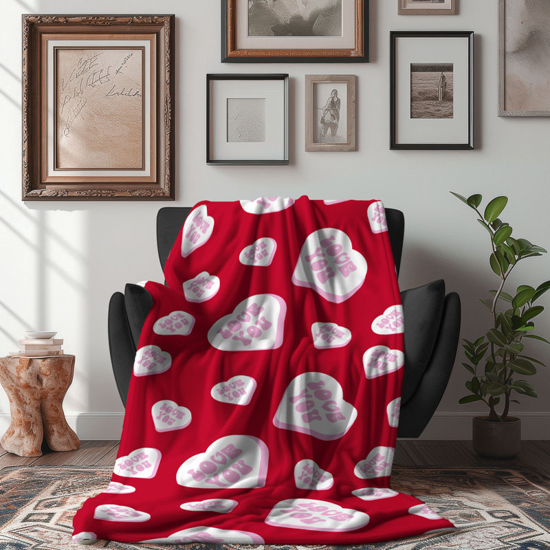 Groovy Heart - 1 pièce Sherpa Premium, L 50 po x L 60 po