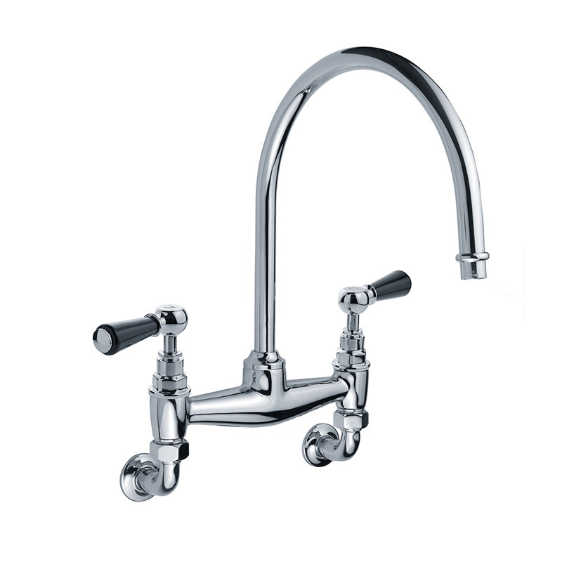Robinet de cuisine, Chrome poli, Poignée à levier